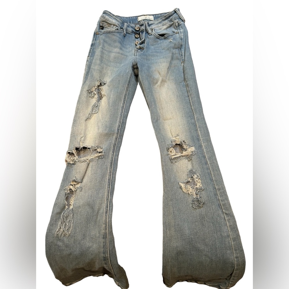 KanCan Light Blue Distressed Flare Jeans